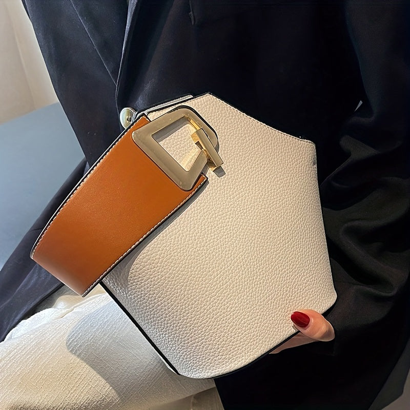 Elegant Women's Fashion Shoulder Bag with Adjustable Strap, Zipper Closure, And Exquisite Lock