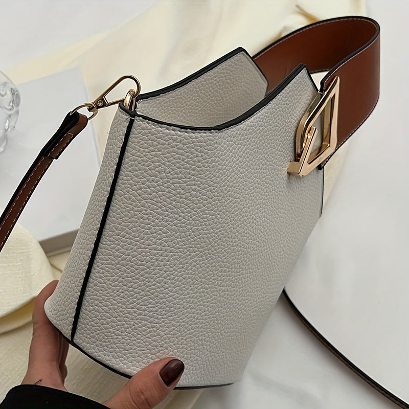 Elegant Women's Fashion Shoulder Bag with Adjustable Strap, Zipper Closure, And Exquisite Lock