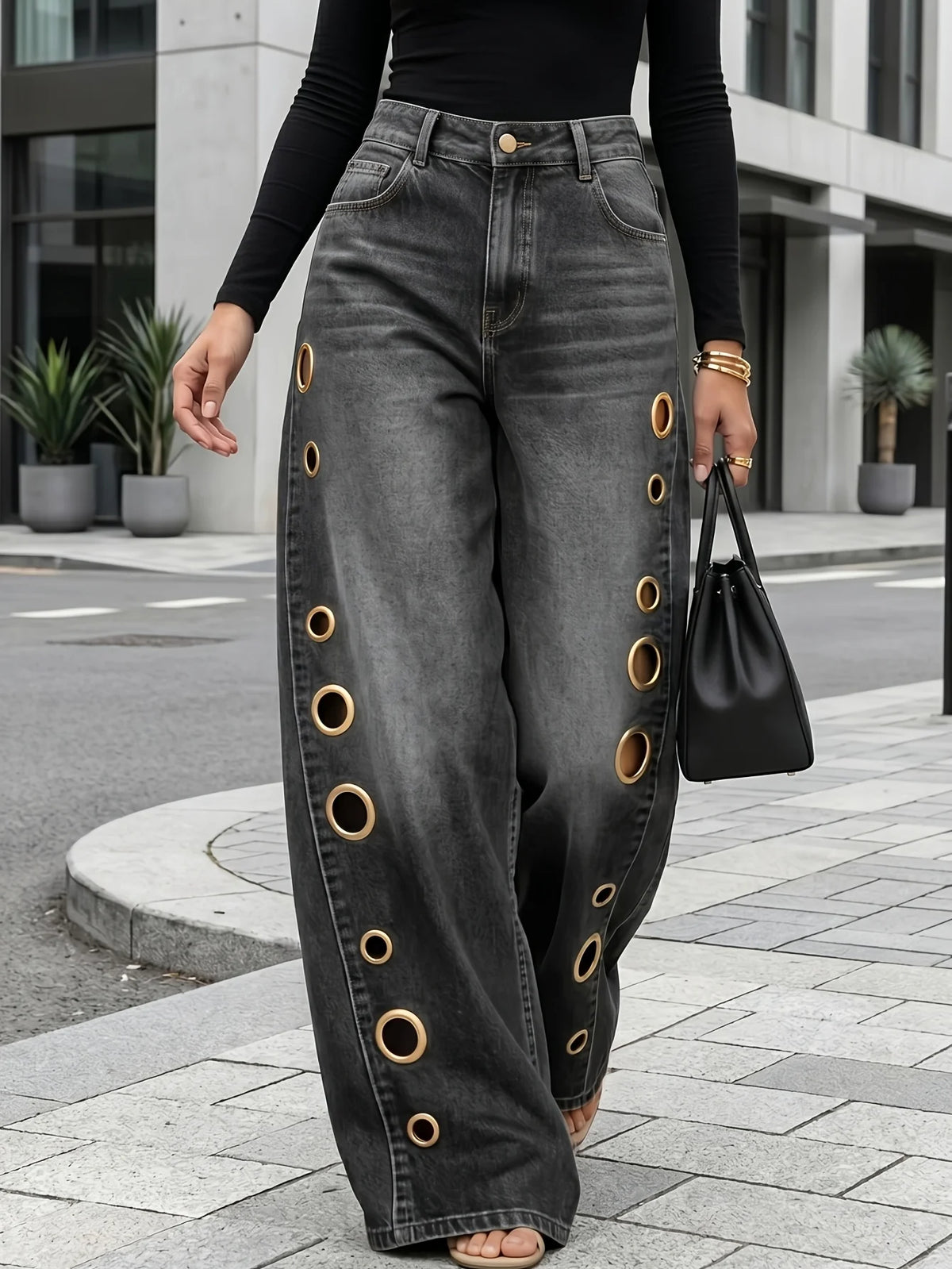 Retro Style Wide Leg Pants
