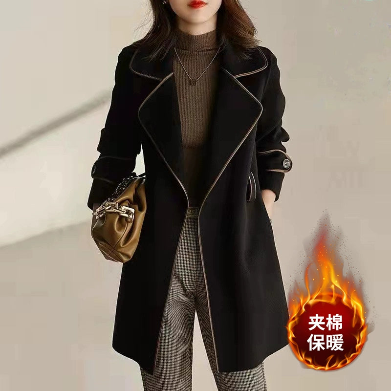 Classic Style Wool Mid-Length Cashmere Suit Jacket