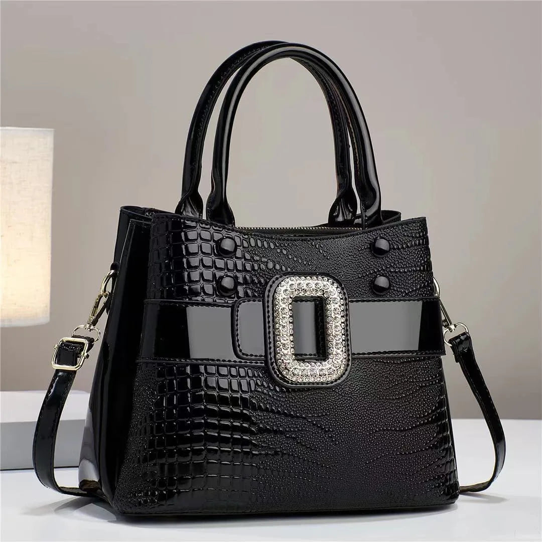 Bright Leather Women's Handbag Large Capacity Luxury Women's Crossbody Bag