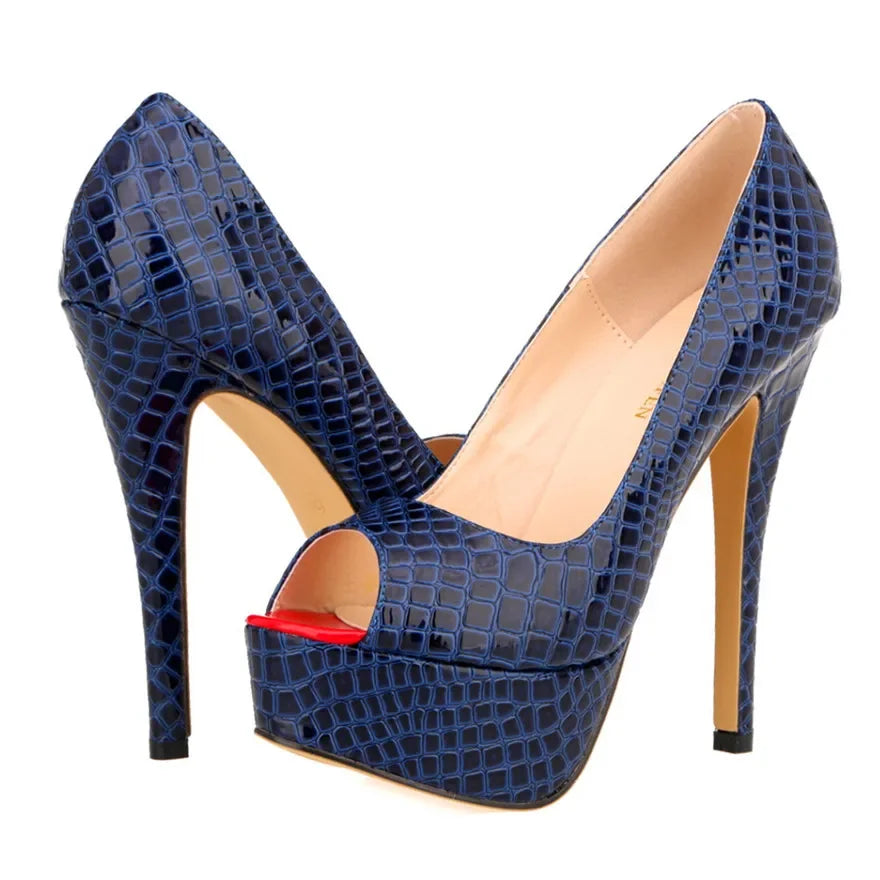 Women Sexy Pumps Shoes Peep Toe Platform High Heels