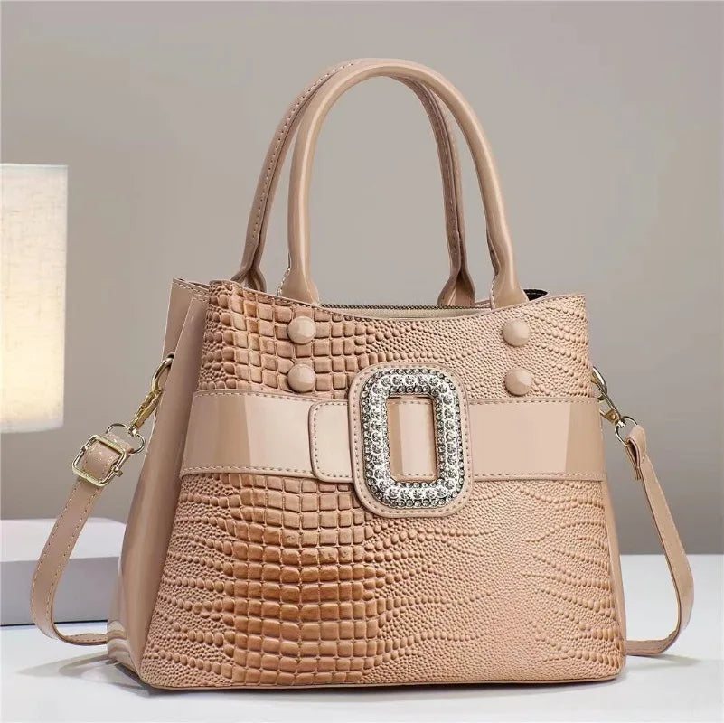 Bright Leather Women's Handbag Large Capacity Luxury Women's Crossbody Bag