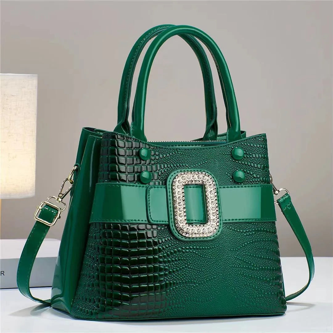 Bright Leather Women's Handbag Large Capacity Luxury Women's Crossbody Bag