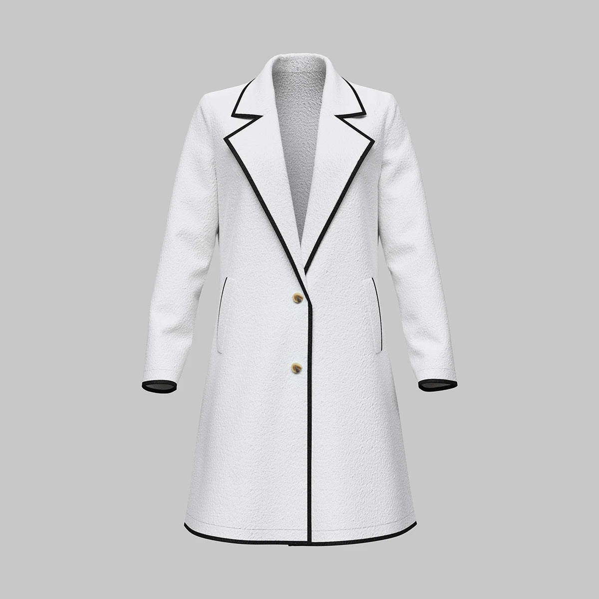 Women's Coat Elegant Contrast Color Single Breasted Long Sleeve Lapel Casual Coat