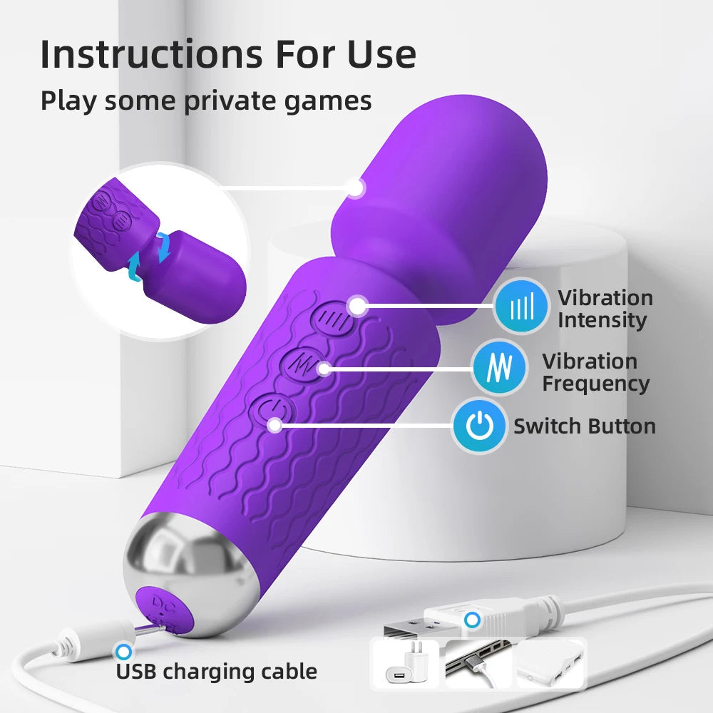 20 Speeds Powerful AV Vibrator Magic Wand Clitoris Stimulator Sex Toys for Women G spot Massager Adult Female