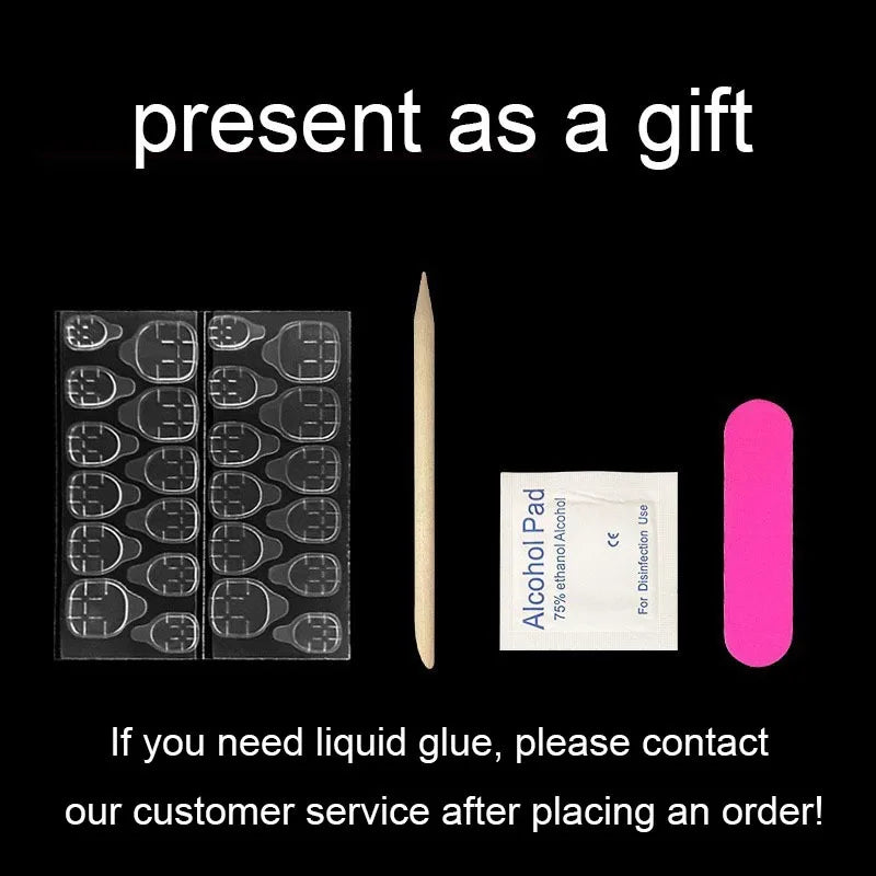24Pcs Extra Long Square Press on Nails Love Pattern Design French Wearable Full Cover Fake Nail Tips Artifical Coffin False Nail