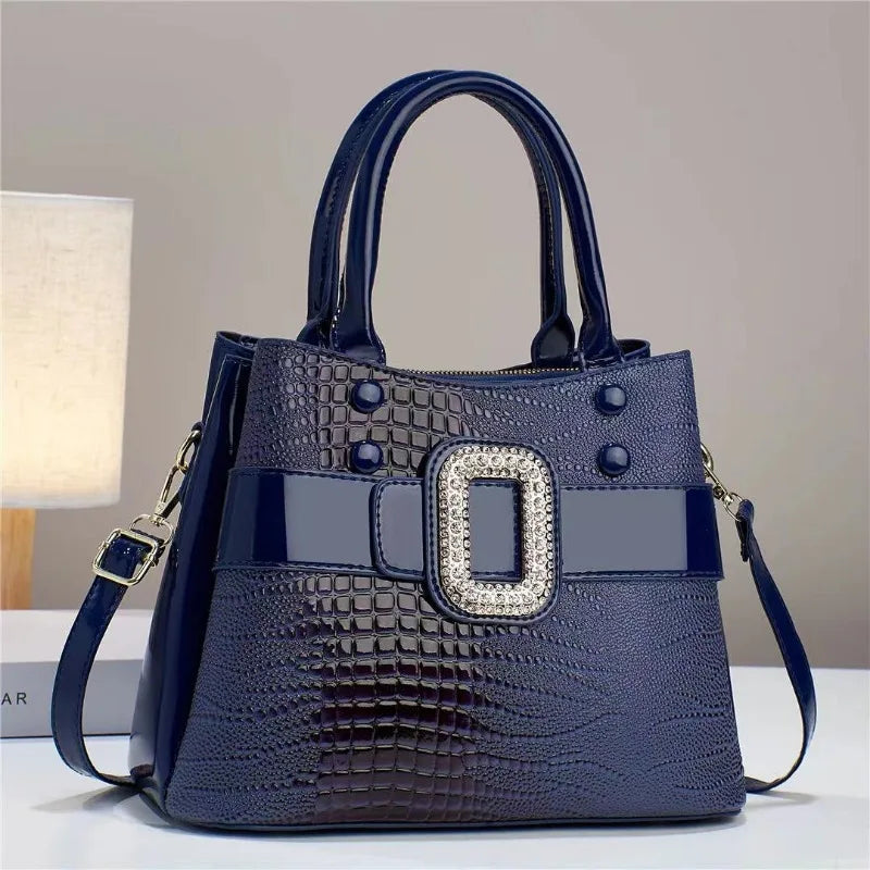 Bright Leather Women's Handbag Large Capacity Luxury Women's Crossbody Bag