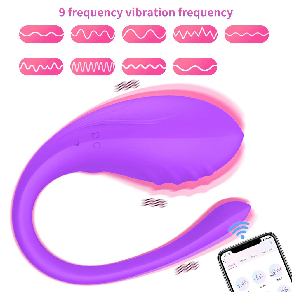 APP Controlled Vaginal Vibrator G Spot 9 Speed Anal Vibrating Egg Massager Wearable Stimulator Adult Sex Toy for Women Couples