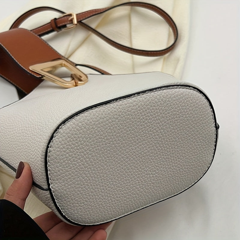 Elegant Women's Fashion Shoulder Bag with Adjustable Strap, Zipper Closure, And Exquisite Lock