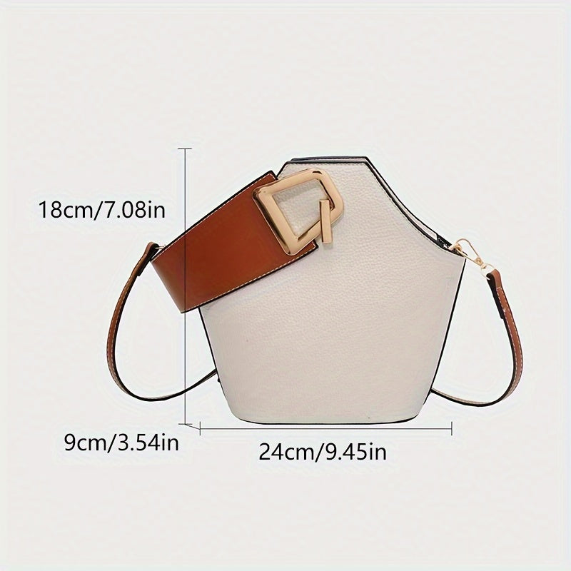 Elegant Women's Fashion Shoulder Bag with Adjustable Strap, Zipper Closure, And Exquisite Lock