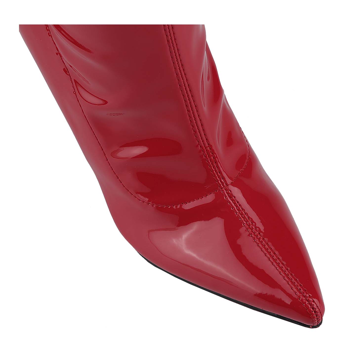 Women's Patent Leather PU Mid-Calf Boots Pointy Toe Side Zipper Fashion Comfy Sexy Kitten Heel Boots