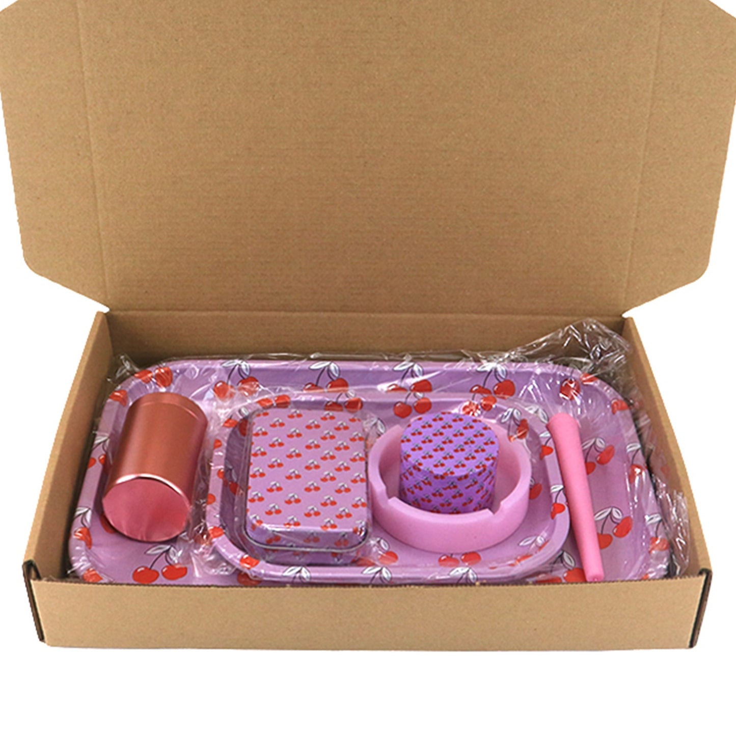 Metal Rolling Tray Set, Including Size Tray, Storage Jar, Ashtray