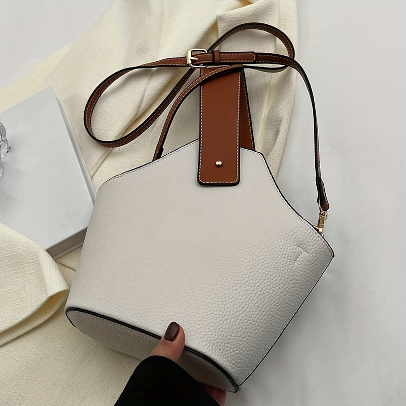 Elegant Women's Fashion Shoulder Bag with Adjustable Strap, Zipper Closure, And Exquisite Lock