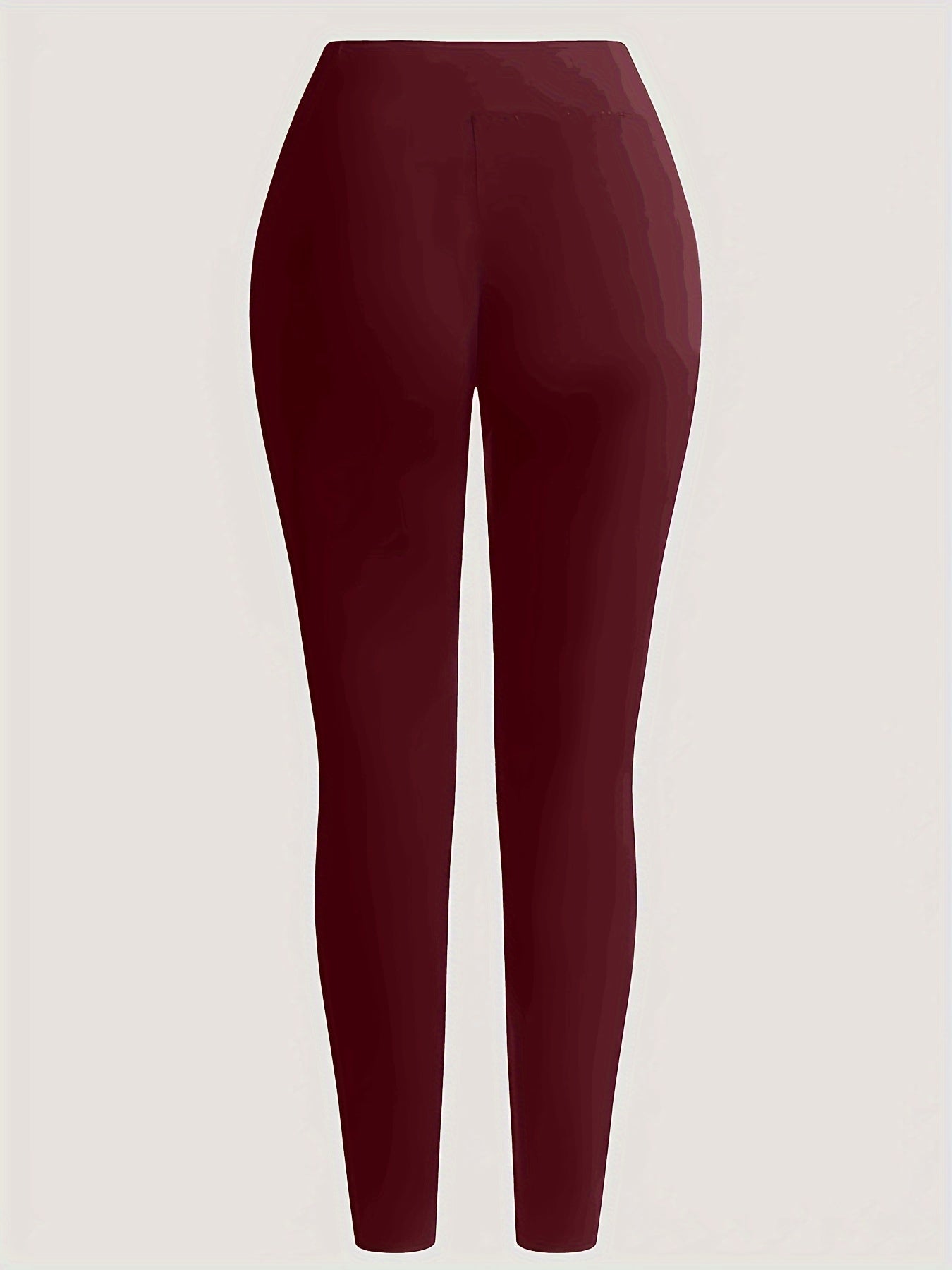 Women's Solid Zipper Design Pants, Casual Contrast Faux Leather Skinny Pants