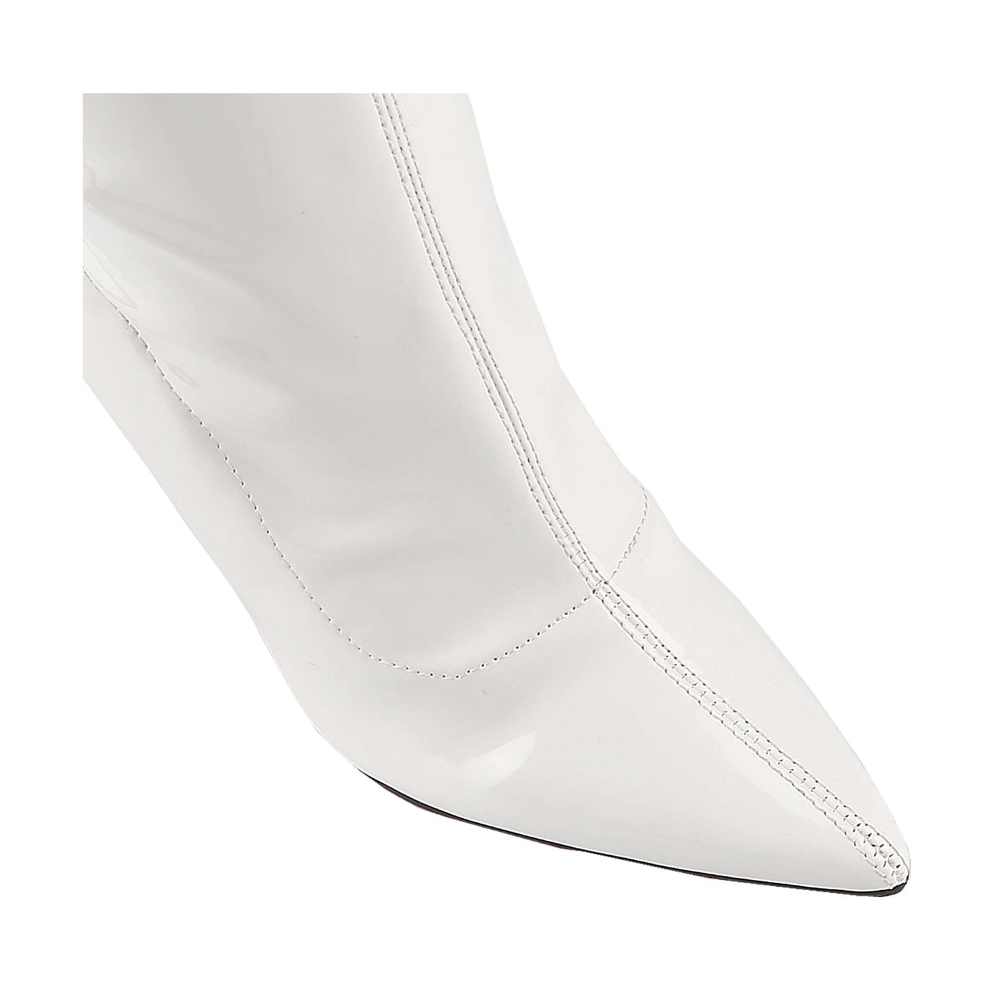 Women's Patent Leather PU Mid-Calf Boots Pointy Toe Side Zipper Fashion Comfy Sexy Kitten Heel Boots
