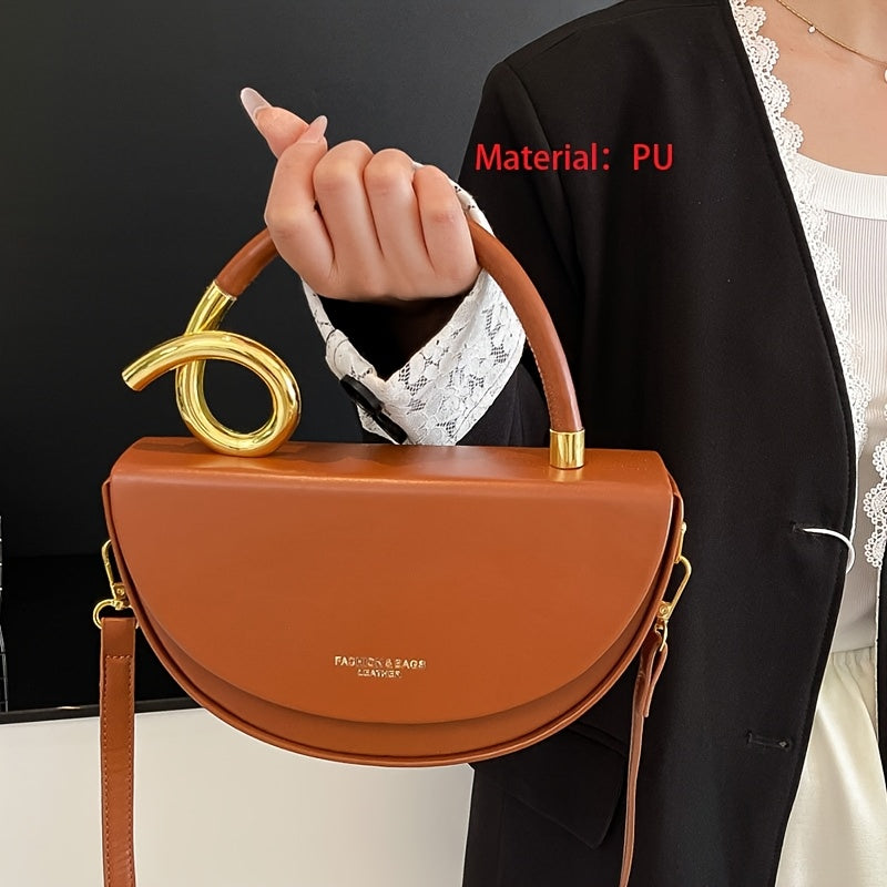 Women'S Handbag - Elegant Everyday Purse with Golden-Tone Hardware.