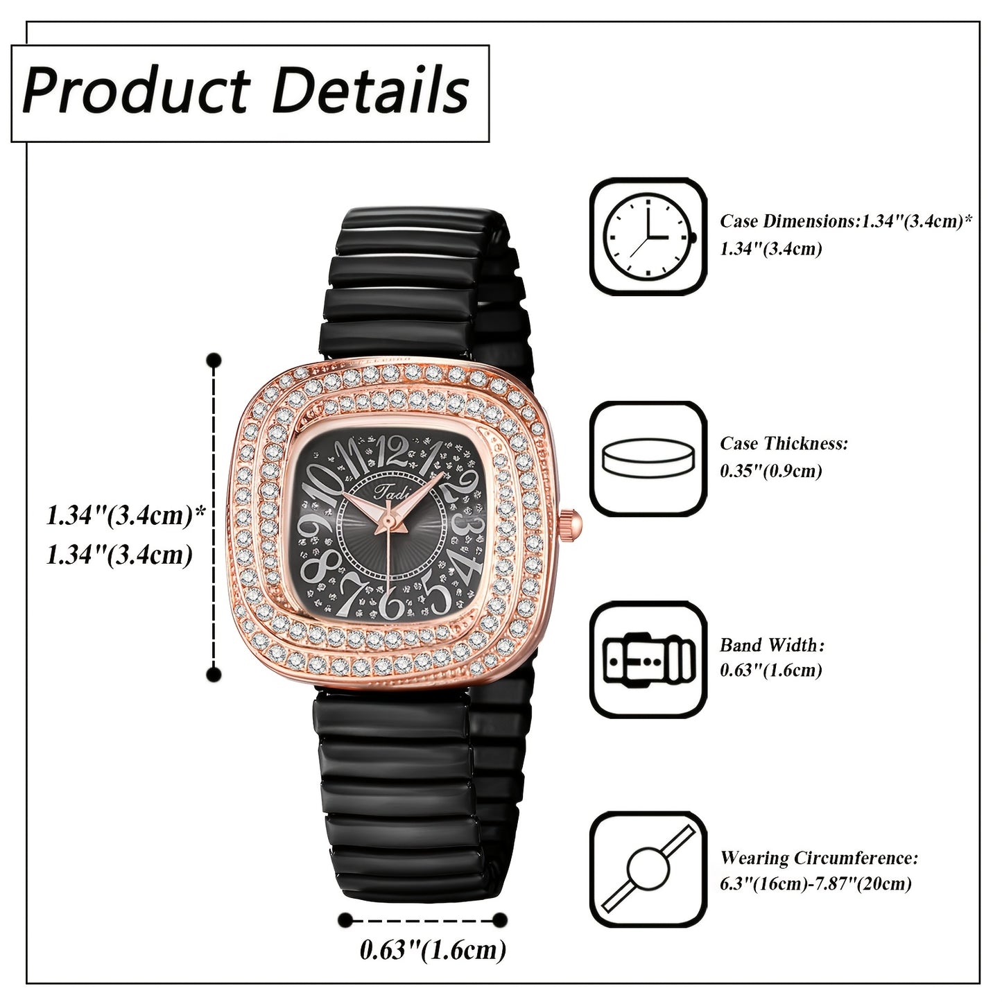 Quartz Elastic Watch, Alien Shaped Stretch Wristwatch, Stainless Steel Strap, Rhinestone Swirl Shape Case, Large Arabic Numerals Scale Dial, Clear And Easy to Read