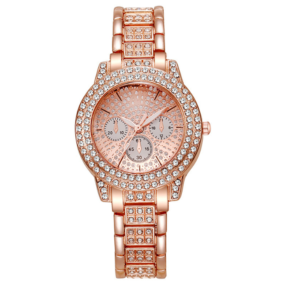 Women's Quartz - Elegant Round Face with Golden-Tone Dial, Hands & Roman Numerals, Golden-Tone & Band