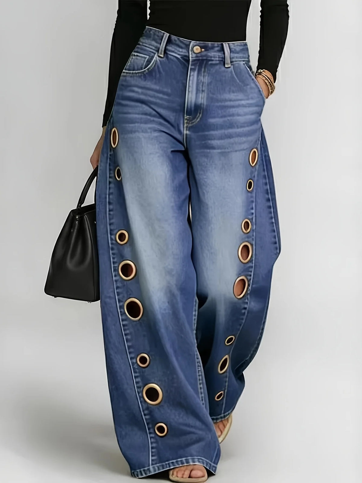 Retro Style Wide Leg Pants