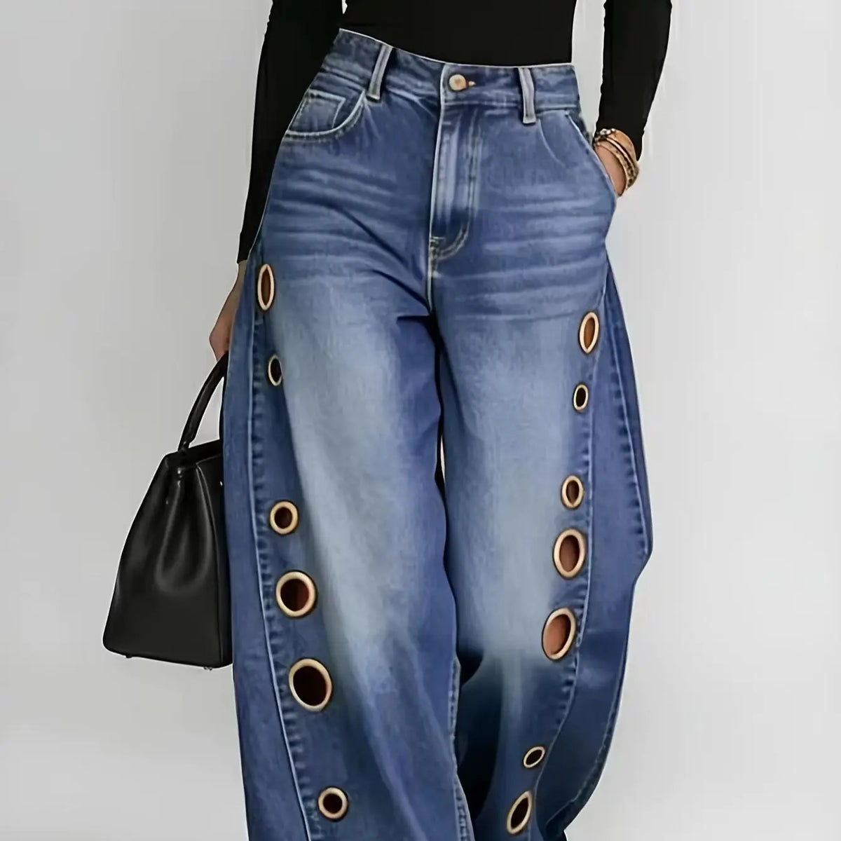 Retro Style Wide Leg Pants