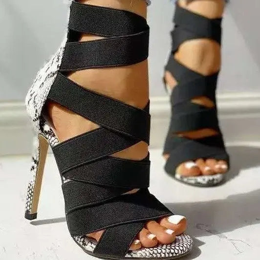 Women's Snake Patterned High Heels