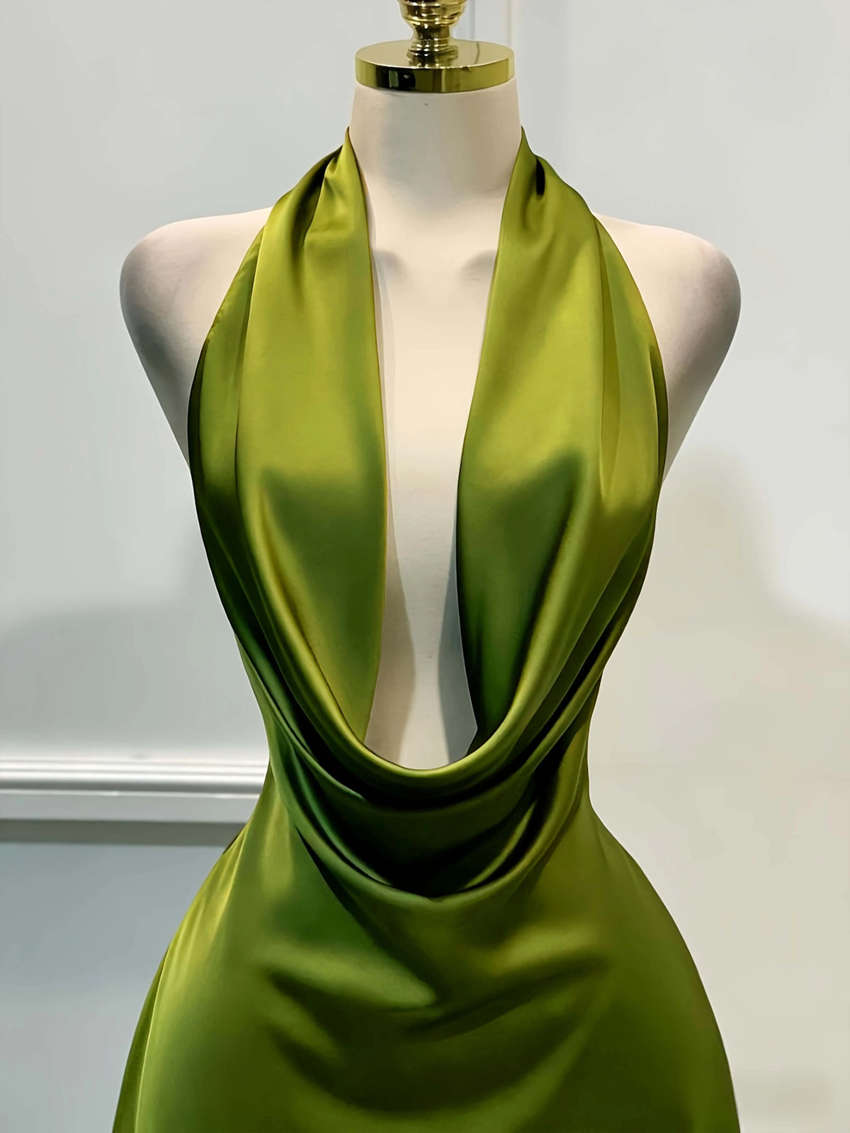 Women Elegant Solid Satin Dress