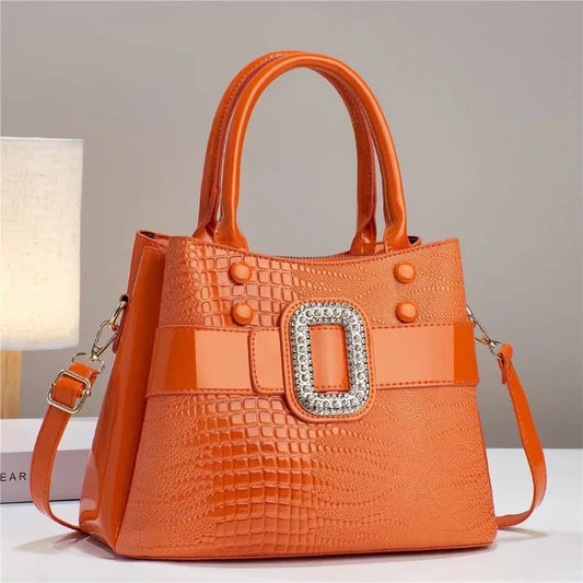 Bright Leather Women's Handbag Large Capacity Luxury Women's Crossbody Bag