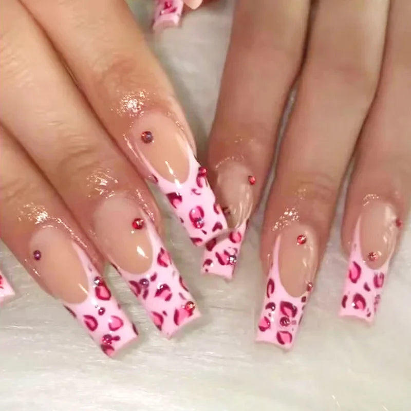 24Pcs Simple White French Press on Nails with Glue Long Ballet False Nails Wearable Coffin Fake Nails Full Cover Nail Tips