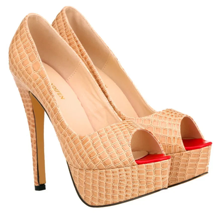 Women Sexy Pumps Shoes Peep Toe Platform High Heels