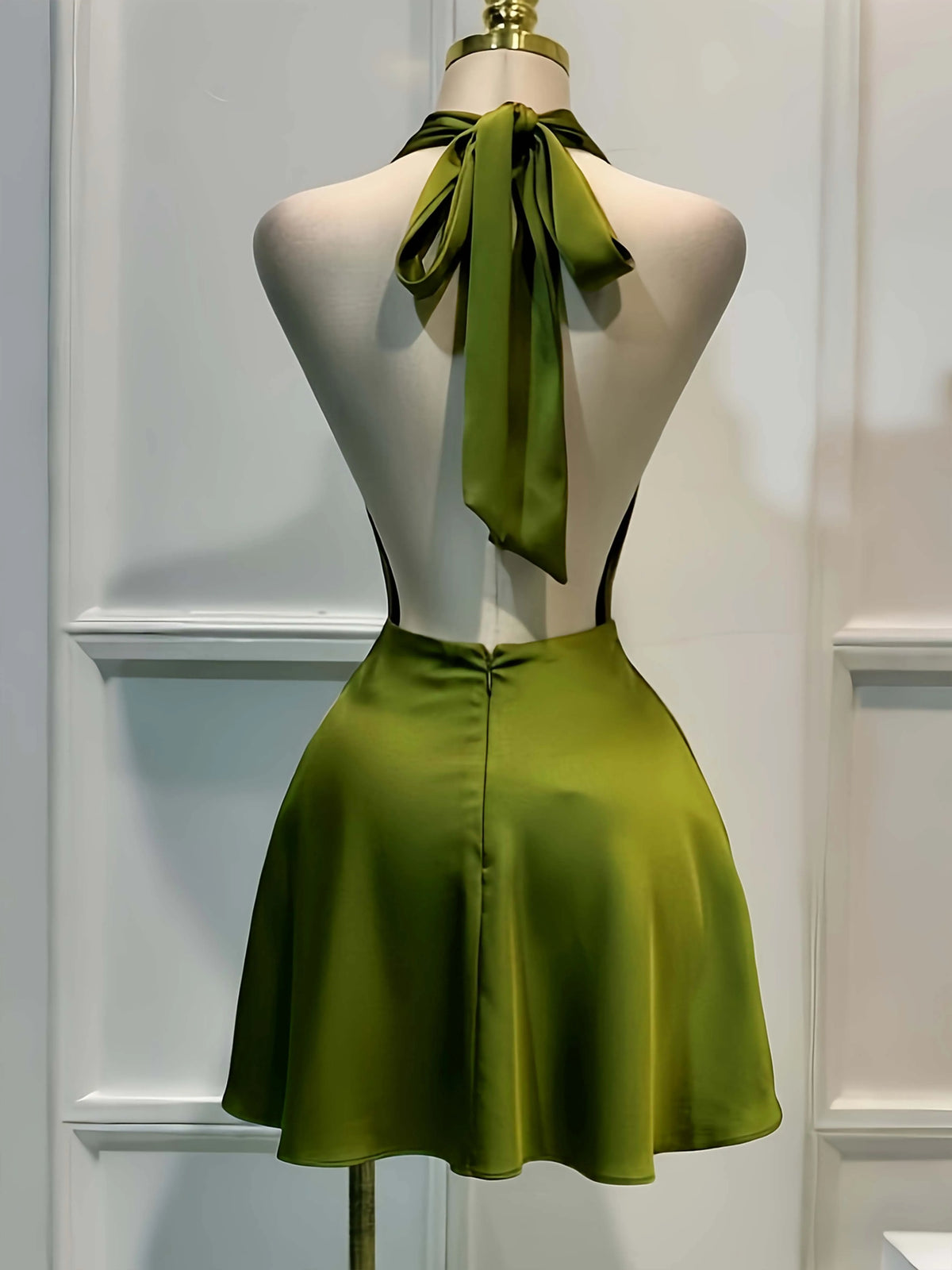 Women Elegant Solid Satin Dress