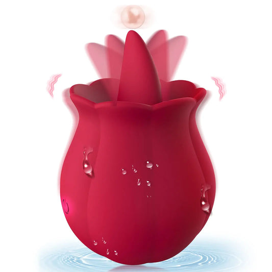 Tongue Clitoral Rose Vibrator Licking Rose  10 Speeds