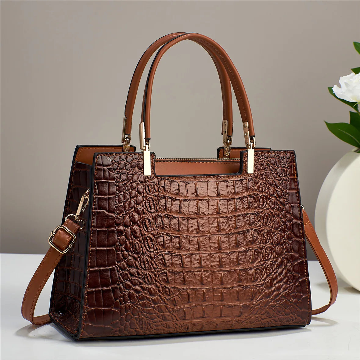Fashion Embossed Women's Handbag Large Capacity Versatile Style