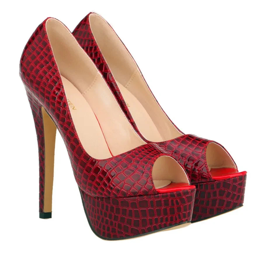 Women Sexy Pumps Shoes Peep Toe Platform High Heels