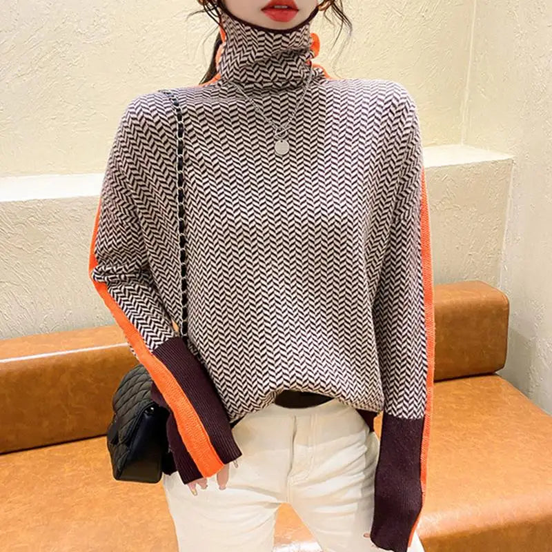 C.New S Women Sweater Knitted Turtleneck New Warm Stylish Sweaters Ladies Girl Slim Women Sweaters Pullovers Female Sweater