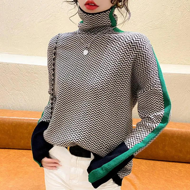 C.New S Women Sweater Knitted Turtleneck New Warm Stylish Sweaters Ladies Girl Slim Women Sweaters Pullovers Female Sweater