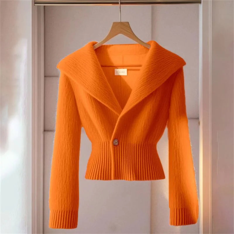 Fashion Knitted Sweater Cardigan Women Slim Long-sleeved Waist Soft Sweater Knitted Sweater Jacket Ladies Tops