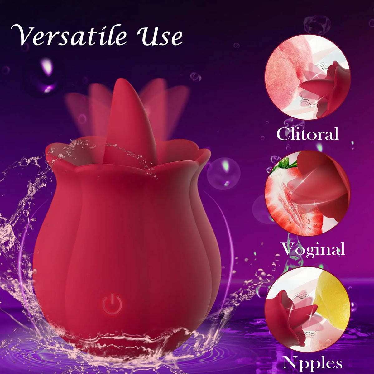Tongue Clitoral Rose Vibrator Licking Rose  10 Speeds