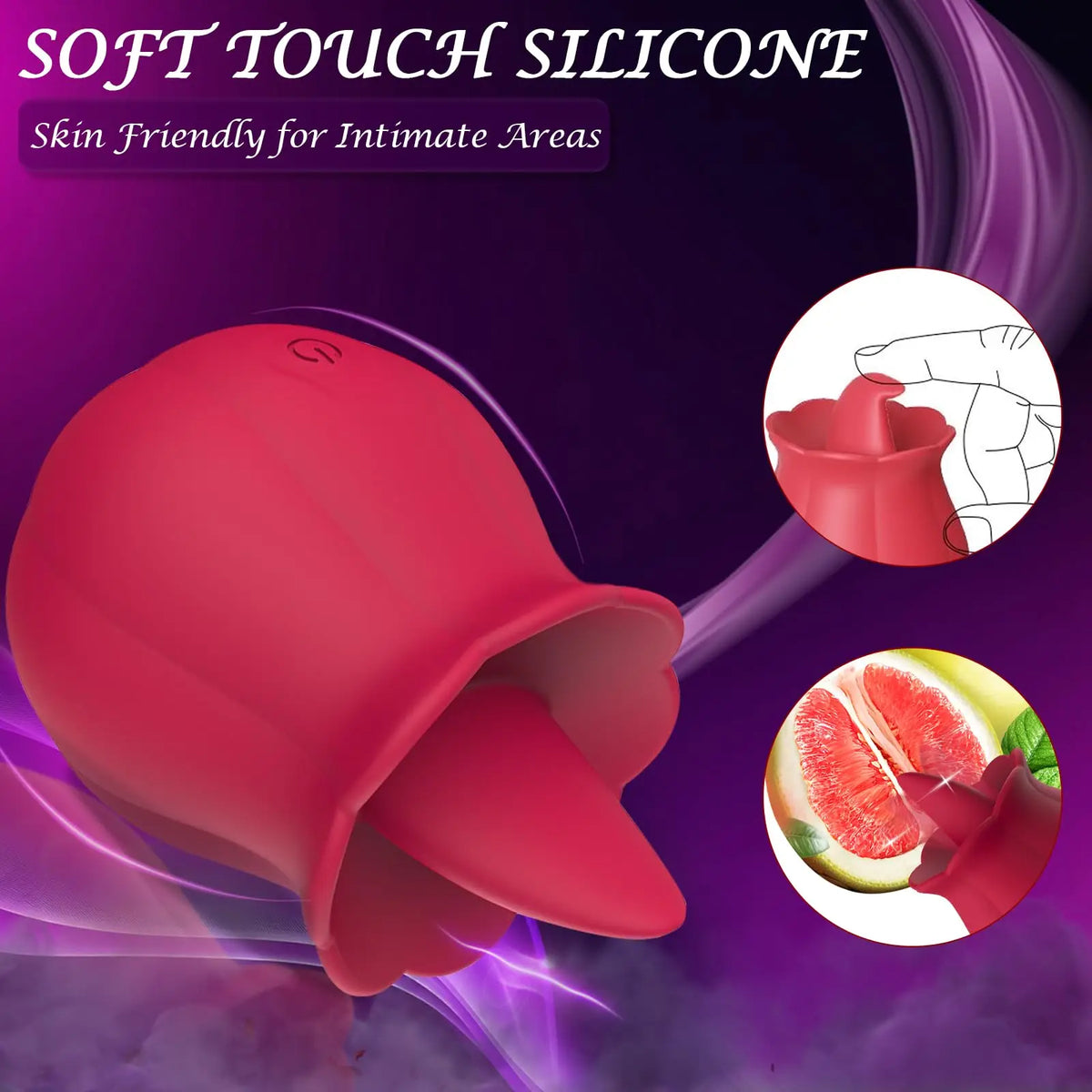 Tongue Clitoral Rose Vibrator Licking Rose  10 Speeds