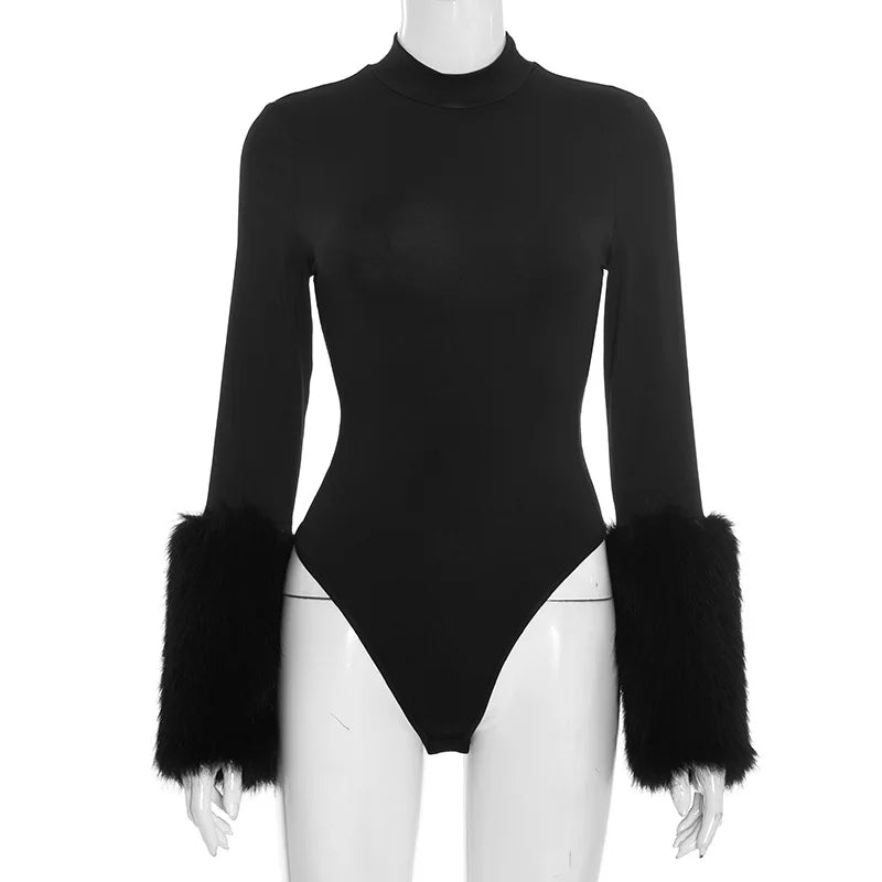 New Sexy One piece Fur Cuff Top