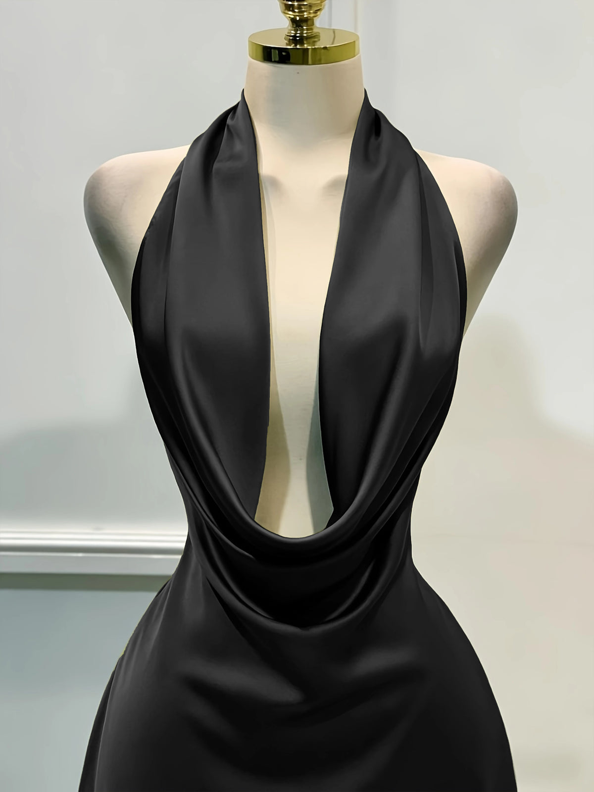 Women Elegant Solid Satin Dress