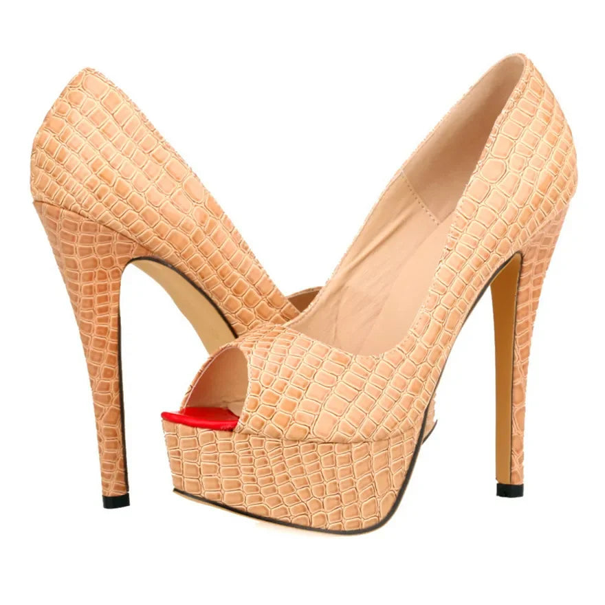 Women Sexy Pumps Shoes Peep Toe Platform High Heels