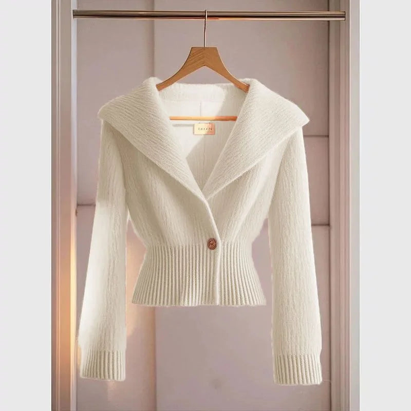 Fashion Knitted Sweater Cardigan Women Slim Long-sleeved Waist Soft Sweater Knitted Sweater Jacket Ladies Tops