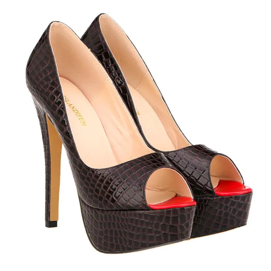 Women Sexy Pumps Shoes Peep Toe Platform High Heels