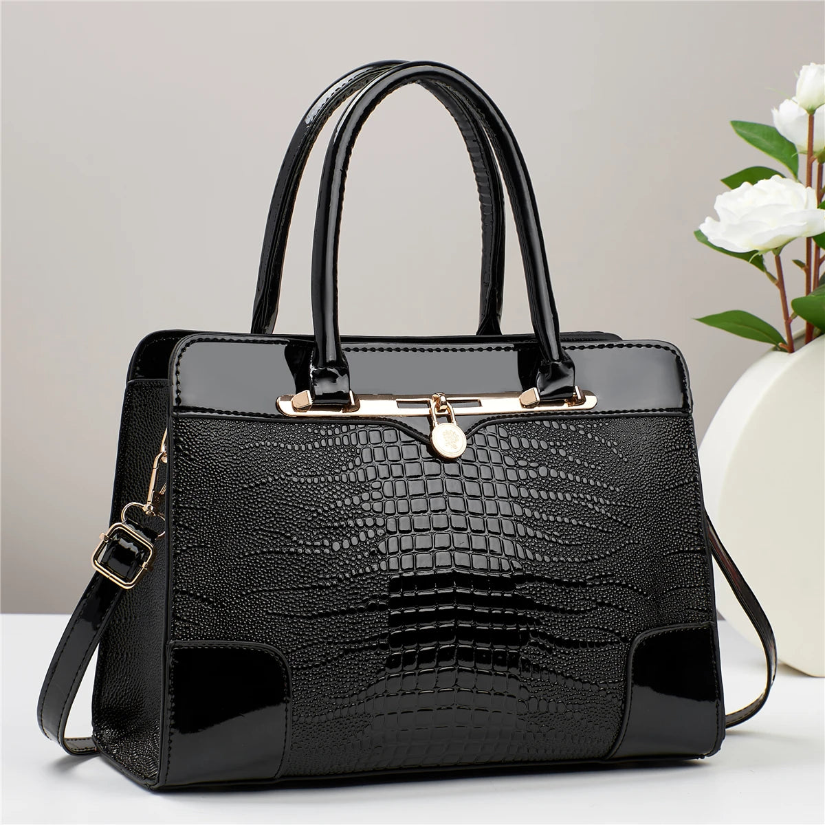 Crocodile Pattern Handbag