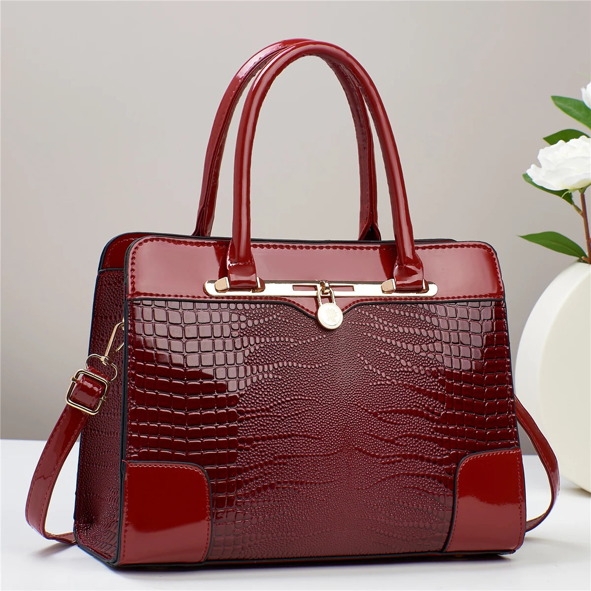 Crocodile Pattern Handbag
