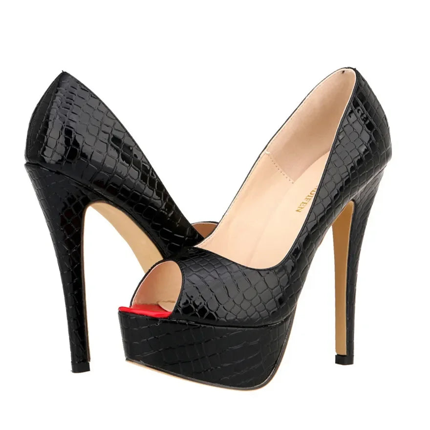Women Sexy Pumps Shoes Peep Toe Platform High Heels