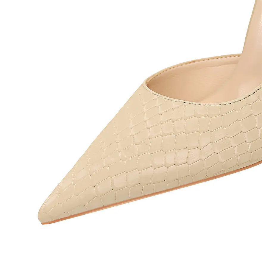 Retro Snake Print Show Thin Women Pumps