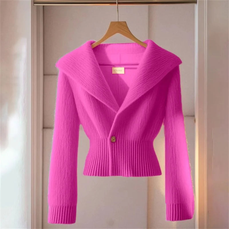 Fashion Knitted Sweater Cardigan Women Slim Long-sleeved Waist Soft Sweater Knitted Sweater Jacket Ladies Tops